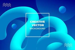 vecteur de conception de fond d'affiche 3d abstrait liquide couleur bleu marine et bleu.