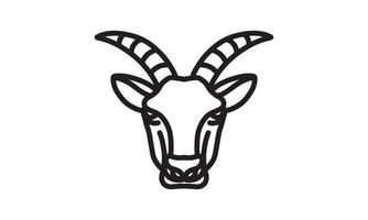 ligne vectorielle de gazelle, icône d'animal, dessin au trait vectoriel, tête d'animal, illustration d'animal, icônes de la nature, icône pour le logo desain