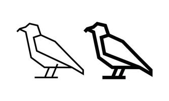 illustration de vecteur d'art de ligne d'oiseau isolé sur fond blanc. icône de contour minimal pour le concept de logo animal simple.