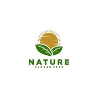 vecteur de modèle de logo naturel, icône sur fond blanc