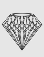illustration vectorielle couleur monochrome de diamant vintage vecteur