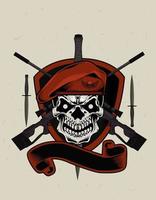 illustration vectorielle crâne armée logo