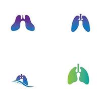 organe poumons logo illustration modèle de conception vecteur