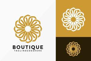 création de vecteur de logo de boutique de fleur de luxe. emblème d'identité de marque, concept de conception, logos, élément de logotype pour le modèle.