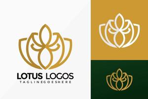 conception de vecteur de logo de lotus d'art de ligne premium. emblème abstrait, concept de conception, logos, élément de logotype pour le modèle.