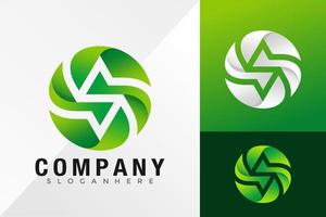 Lettre s swirl green logo design modèle d'illustration vectorielle vecteur