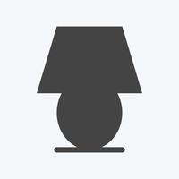 lampe de table icône - style glyphe - illustration simple, trait modifiable vecteur