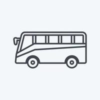 bus d'icône - style de ligne - illustration simple, trait modifiable vecteur