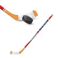 Bâton de hockey et rondelle vecteur