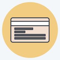 icône de carte de crédit - style color mate - illustration simple, trait modifiable vecteur