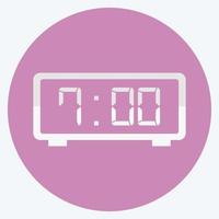 horloge numérique icône - style plat - illustration simple, trait modifiable