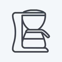 machine à café icône - style de ligne - illustration simple, trait modifiable vecteur