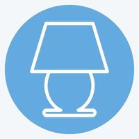 lampe de table icône - style yeux bleus - illustration simple, trait modifiable vecteur