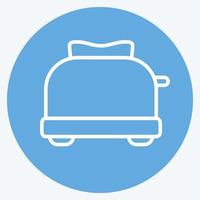 grille-pain icône - style yeux bleus - illustration simple, trait modifiable vecteur