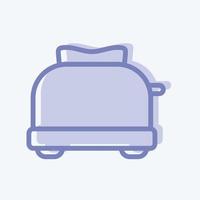 grille-pain icône - style deux tons - illustration simple, trait modifiable vecteur