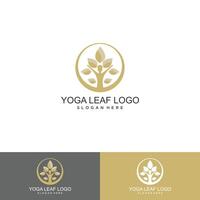 logo de fleur de lotus de yoga vecteur