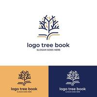 concept de logo pour arbre et livre vecteur
