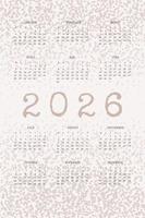 Calendrier 2022 avec texte dactylographié et bruit de textures vecteur