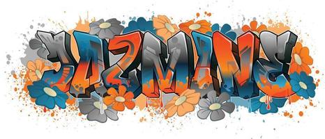 conception de nom de style graffiti - jazmine vecteur