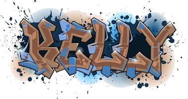 conception de nom de style graffiti - kelly vecteur