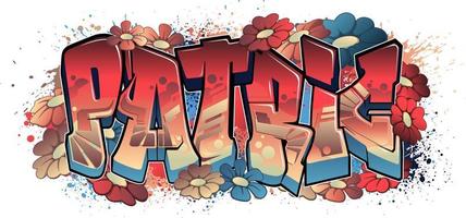 conception de nom de style graffiti - patric vecteur