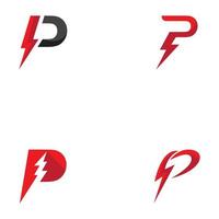 lettre p logo puissance vecteur