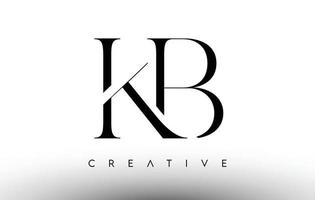 logo de lettre moderne serif minimaliste kb en noir et blanc. kb creative serif logo design icône vecteur