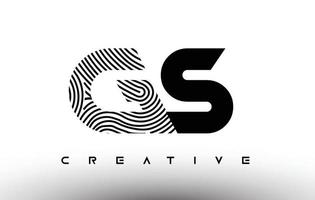 création de logo de lettre de zèbre d'empreinte digitale gs. logo gs avec vecteur d'icône créative d'empreintes digitales