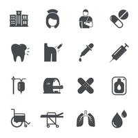 icônes de l'hôpital. illustration vectorielle vecteur