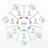 modèle d'infographie de cercle de base avec 7 étapes. vecteur