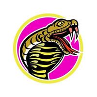mascotte tête de serpent cobra rétro vecteur