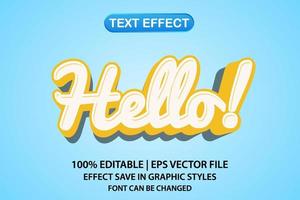bonjour effet de texte modifiable en 3d vecteur