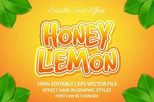 effet de texte modifiable en 3d miel citron