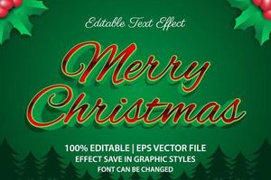 joyeux noël effet de texte modifiable style 3d vecteur