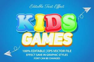 effets de texte modifiables en 3d de jeux pour enfants vecteur