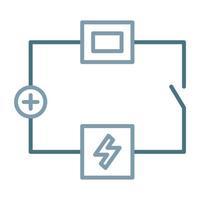 icône de deux couleurs de ligne de circuit électrique vecteur