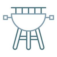 icône de deux couleurs de ligne de gril de barbecue vecteur