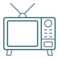 icône de deux couleurs de ligne de télévision vecteur