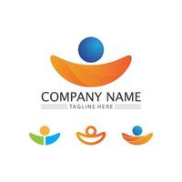 logo de personnes, équipe, succès, travail de personnes, groupe et communauté, vecteur de logo d'entreprise et d'entreprise et soins de conception, icône de la famille logo de réussite