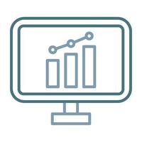 icône de deux couleurs de ligne de bourse en ligne vecteur