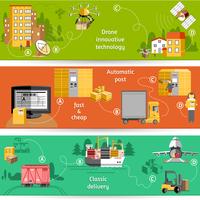 Nouvel ensemble de bannières horizontales logistiques vecteur