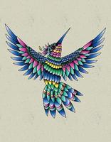 conception colorée de colibri vecteur