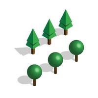 illustration d'arbres isométriques vecteur