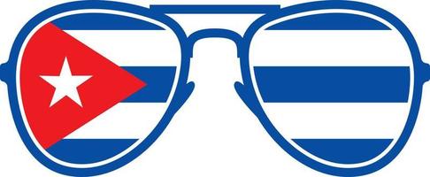 lunettes de soleil drapeau cubain vecteur