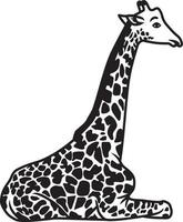 girafe. icône noir et blanc vecteur