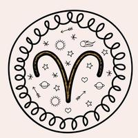 signe du zodiaque du bélier. horoscope et astrologie. illustration vectorielle dans un style plat. vecteur