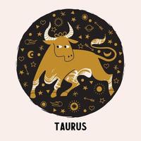 le taureau est un signe du zodiaque. horoscope et astrologie. illustration vectorielle dans un style plat. vecteur