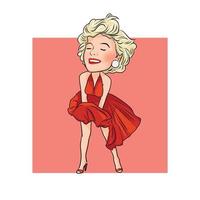 Marilyn Monroe vector illustration caricature grosse tête