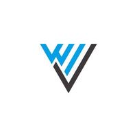 lettre wv rayures géométriques triangle logo vecteur
