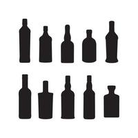 bouteilles vector illustration silhoutted isolé clipart ensemble